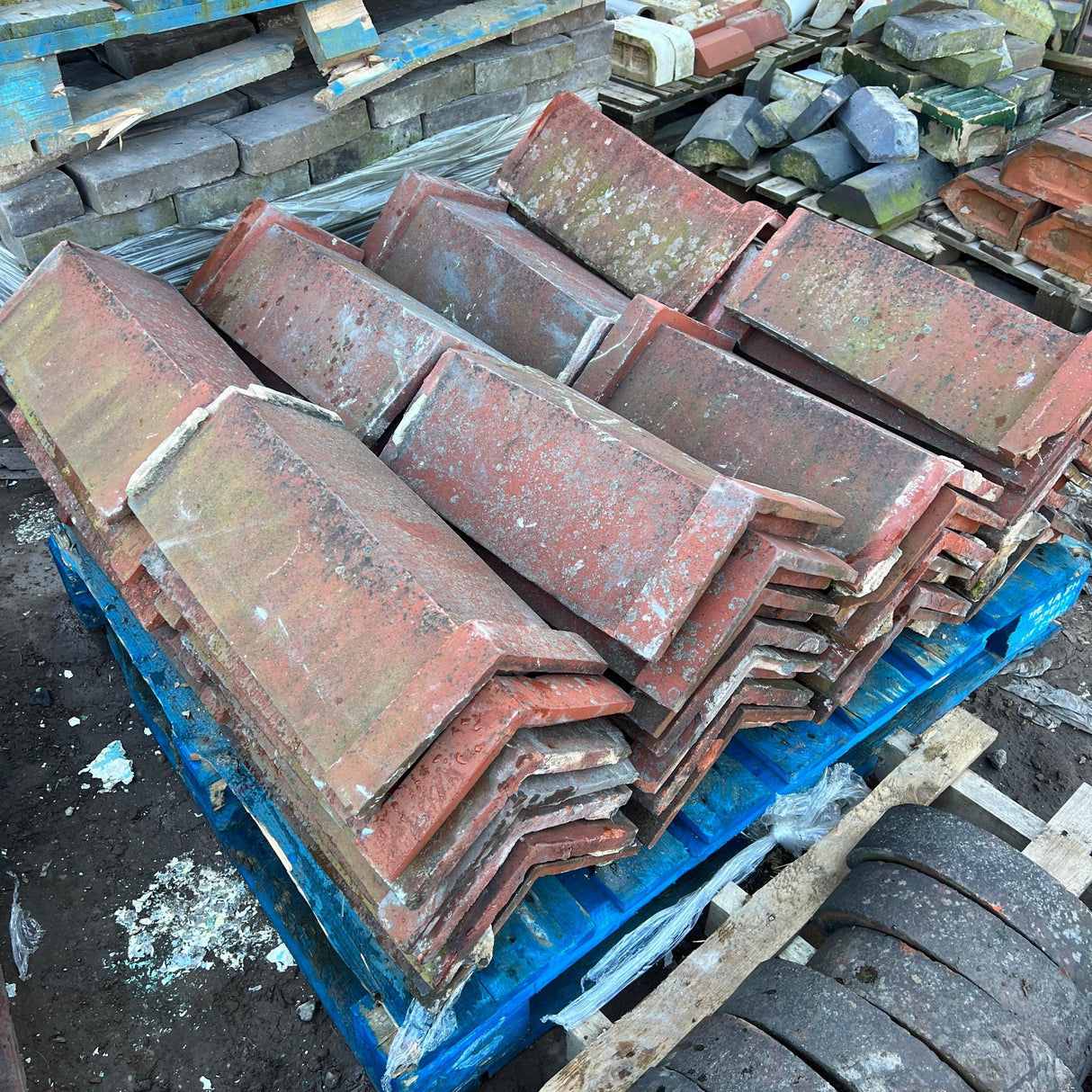Reclaimed Red Triangle Clay Ridge Roof Tiles