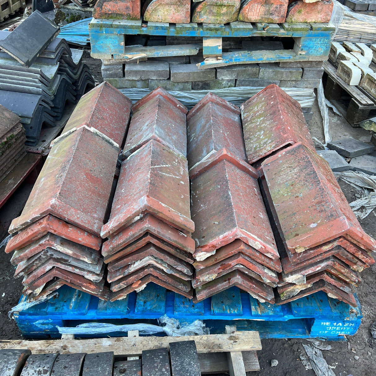 Reclaimed Red Triangle Clay Ridge Roof Tiles