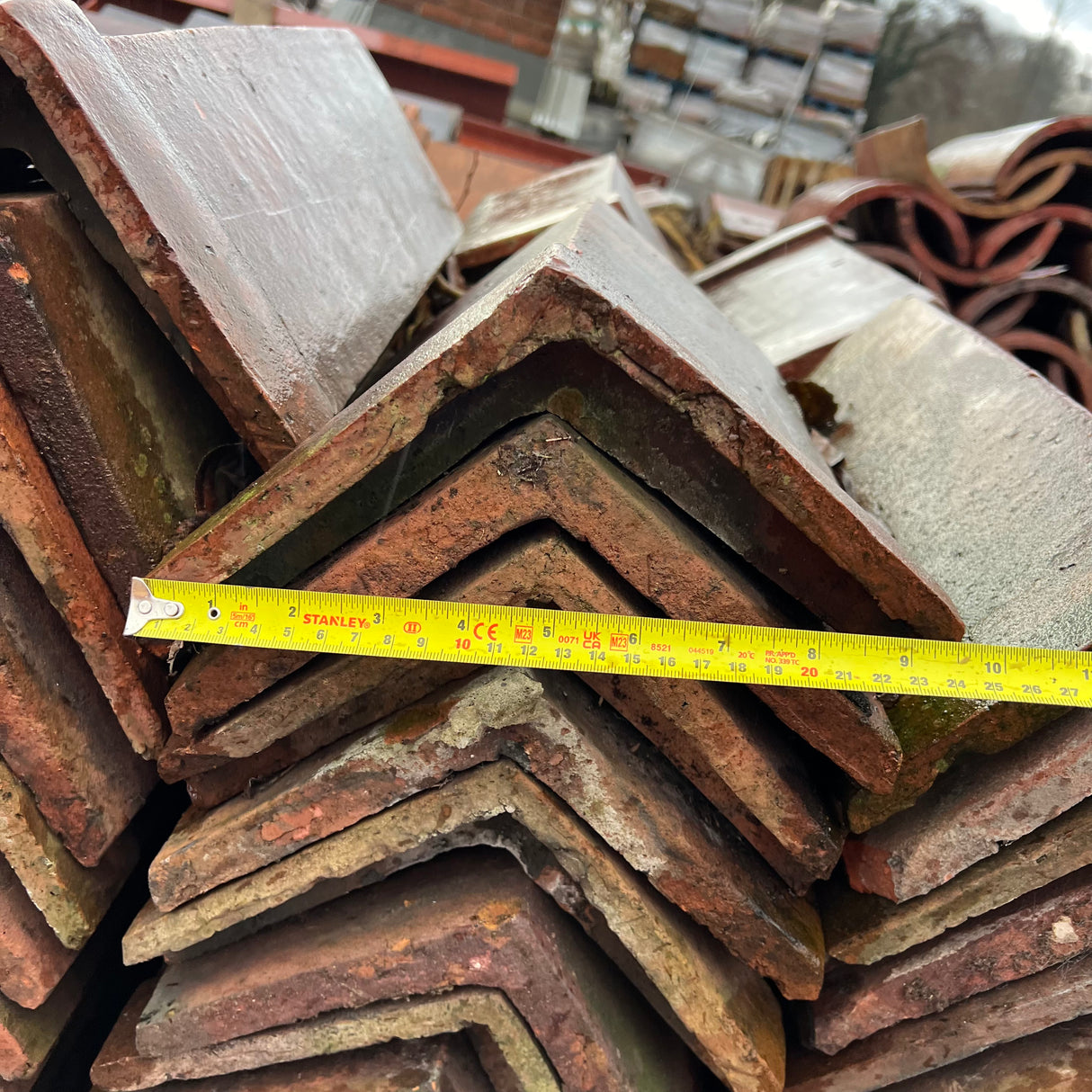 Reclaimed Red Triangle Ridge Tile - Job Lot of 110 - Reclaimed Brick Company