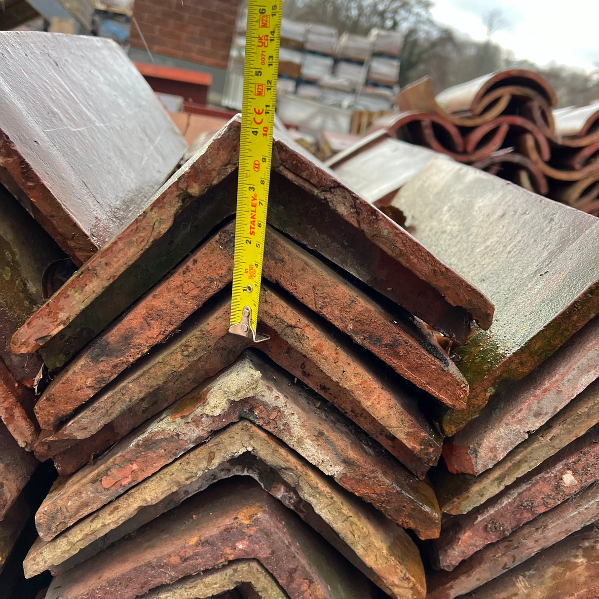 Reclaimed Red Triangle Ridge Tile - Job Lot of 110 - Reclaimed Brick Company