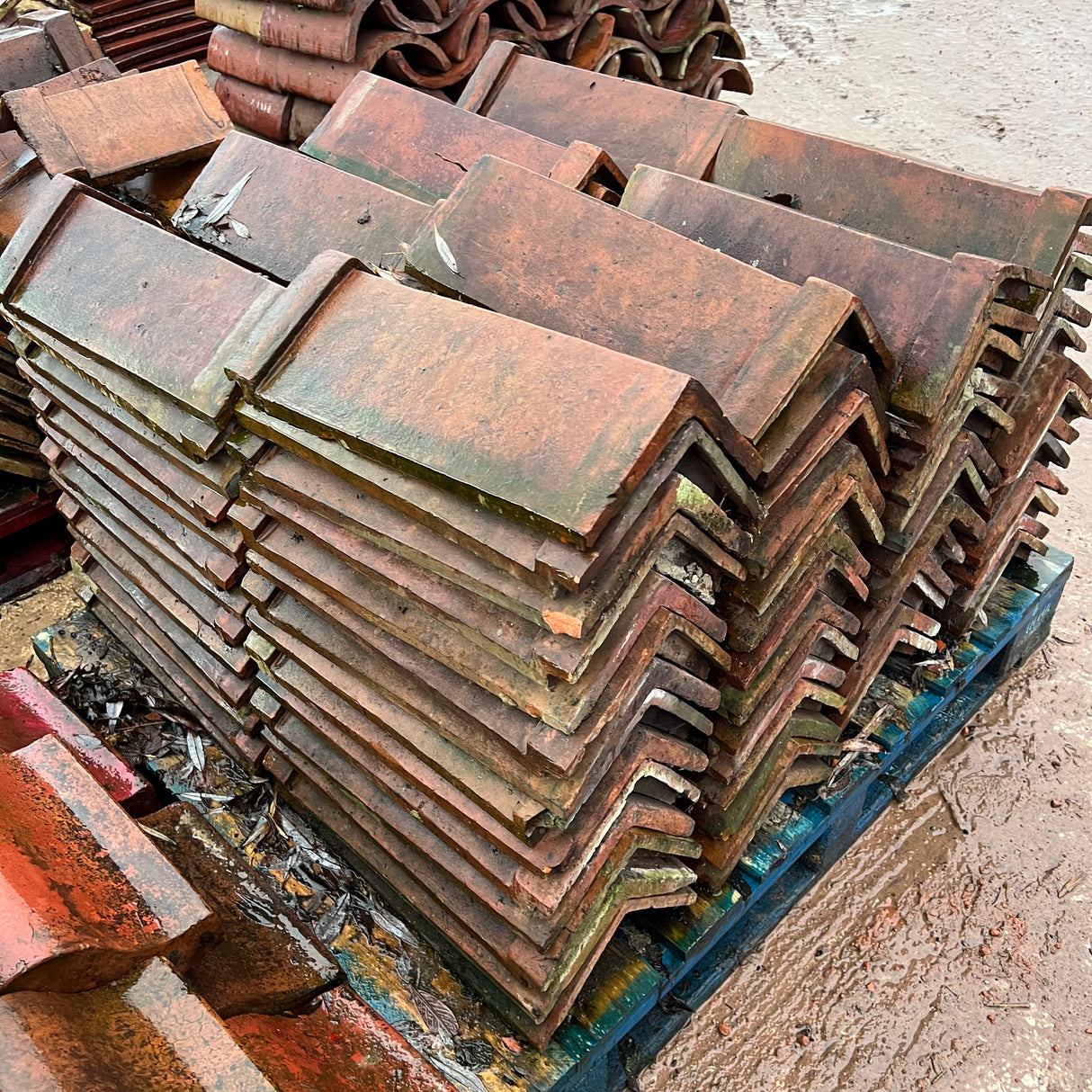 Reclaimed Red Triangle Ridge Tile - Job Lot of 110 - Reclaimed Brick Company