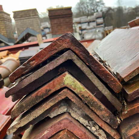Reclaimed Red Triangle Ridge Tile - Job Lot of 110 - Reclaimed Brick Company
