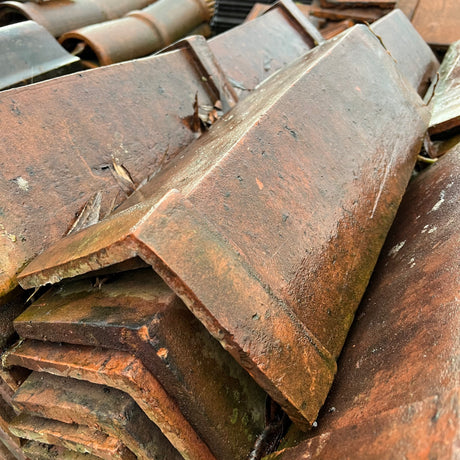 Reclaimed Red Triangle Ridge Tile - Job Lot of 110 - Reclaimed Brick Company