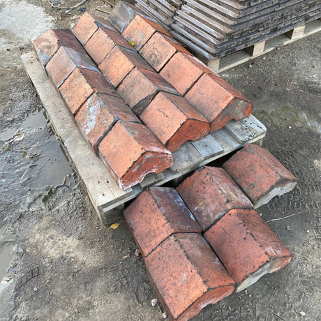 Reclaimed Red Triangle Wall Coping Bricks - Batch of 4.5 Linear Meters - Reclaimed Brick Company