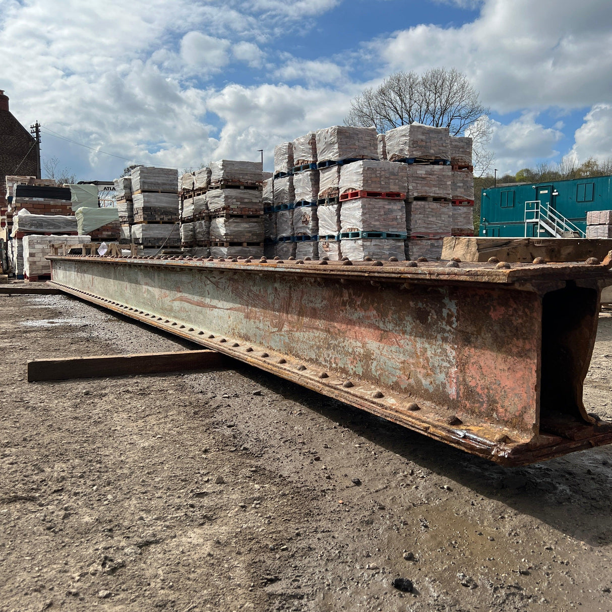 Reclaimed Riveted 1860’s Steel Beam - 8900cm - Reclaimed Brick Company
