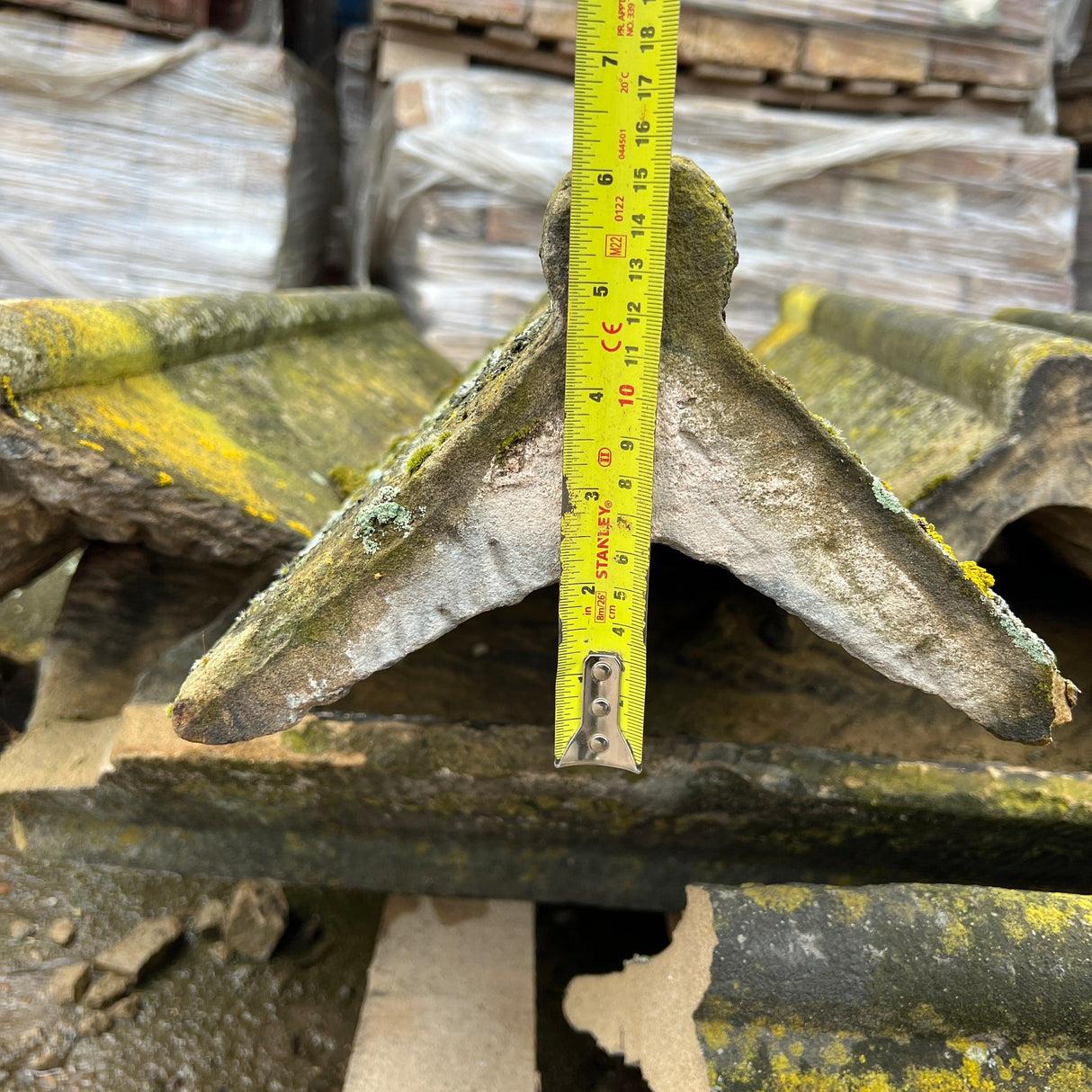 Reclaimed Roll Top Stone Roof Ridge Tiles