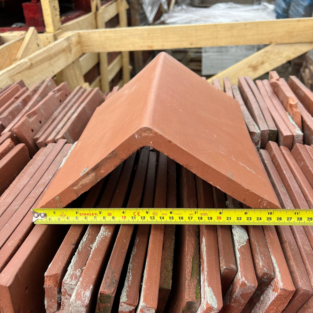 Nearly New Rosemary Red Triangle Ridge Roof Tile - Reclaimed Brick Company