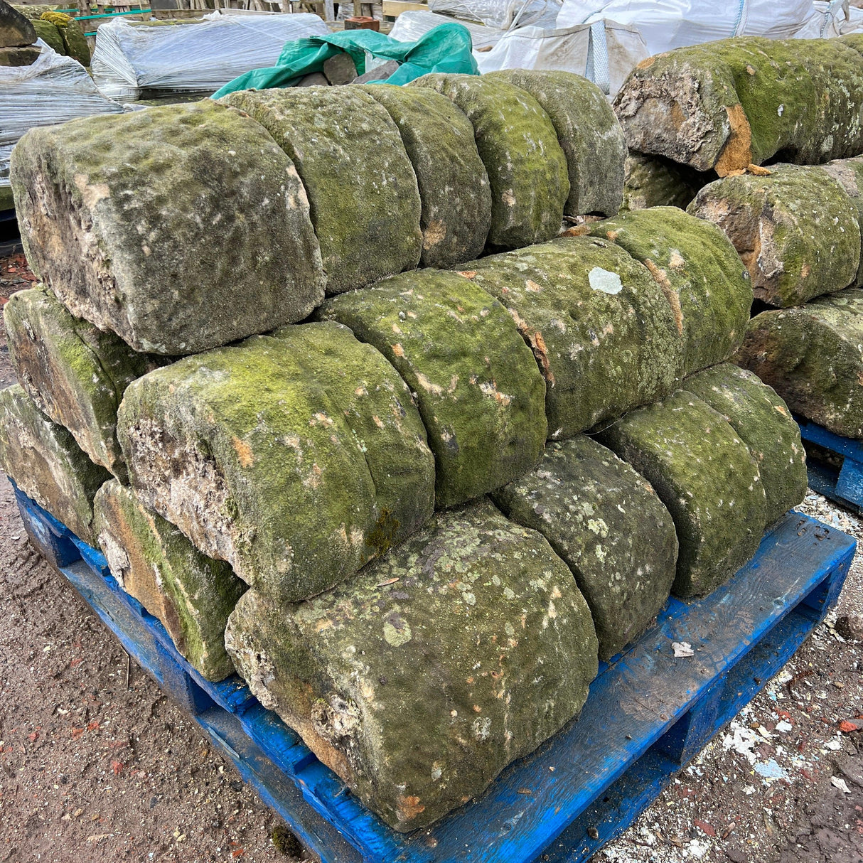 Reclaimed Natural Stone Half Round Wall Coping - Reclaimed Brick Company