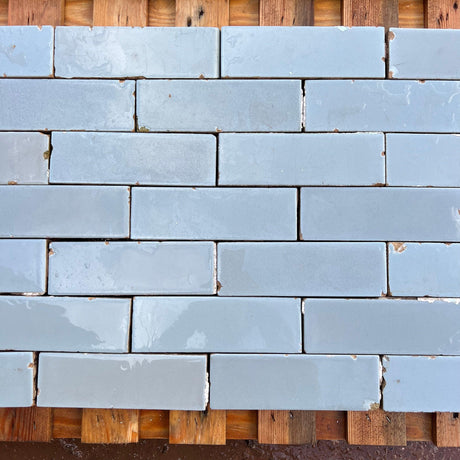 Reclaimed Sky Blue Glazed Brick Slip - Reclaimed Brick Company