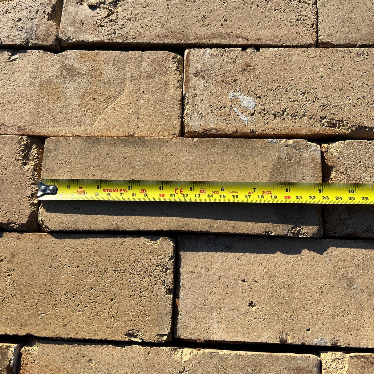 75mm Weathered Yellow Brick - Reclaimed Brick Company