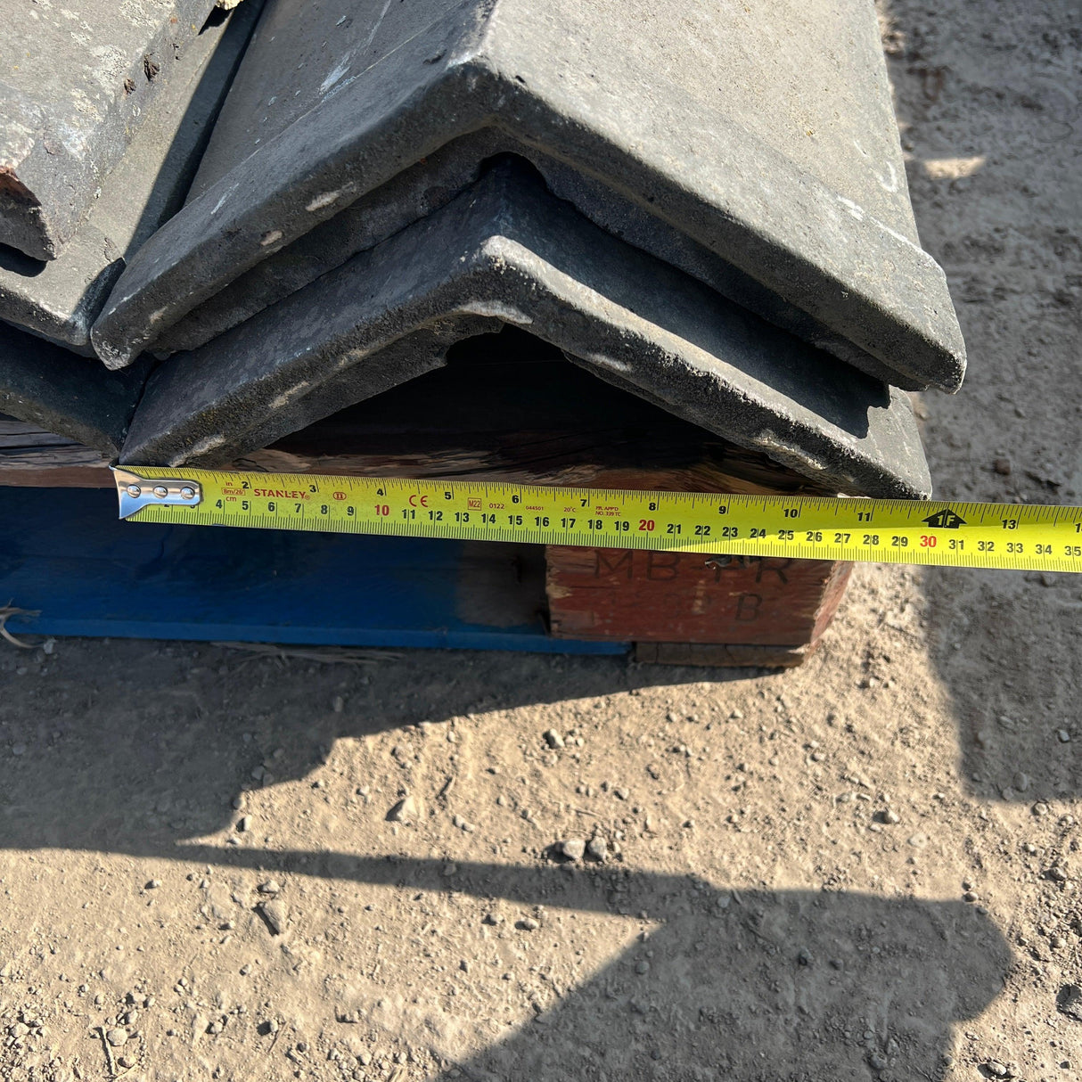Reclaimed Staffordshire Blue 20” Triangle Roof Ridge Tiles - Batch of 21 (Job Lot) - Reclaimed Brick Company