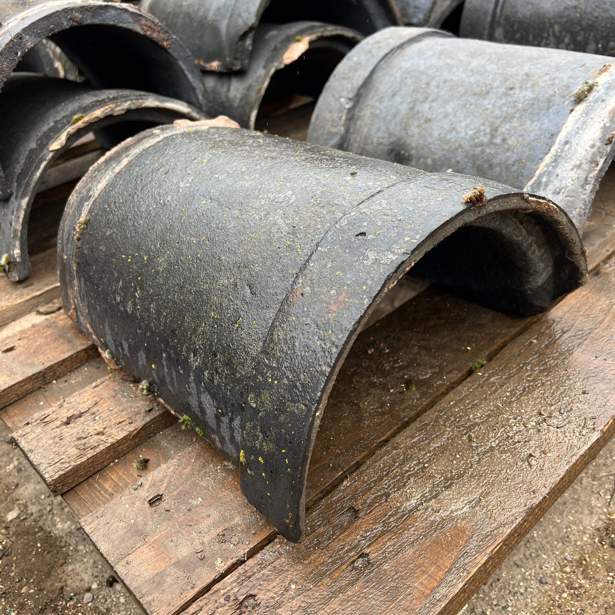 Staffordshire Blue Half Round Clay Roof Ridge Tiles - Job Lot - Reclaimed Brick Company
