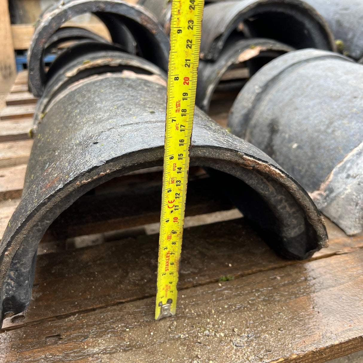 Blue Half Round Roof Ridge Tiles - Reclaimed Brick Company