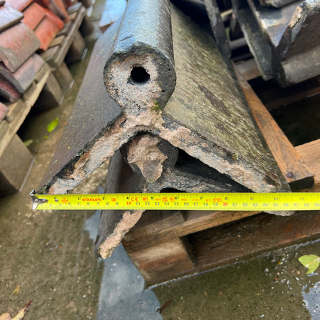 Reclaimed Staffordshire Blue Roll Top Ridge Tiles - (21 Linear Feet Job Lot) - Reclaimed Brick Company