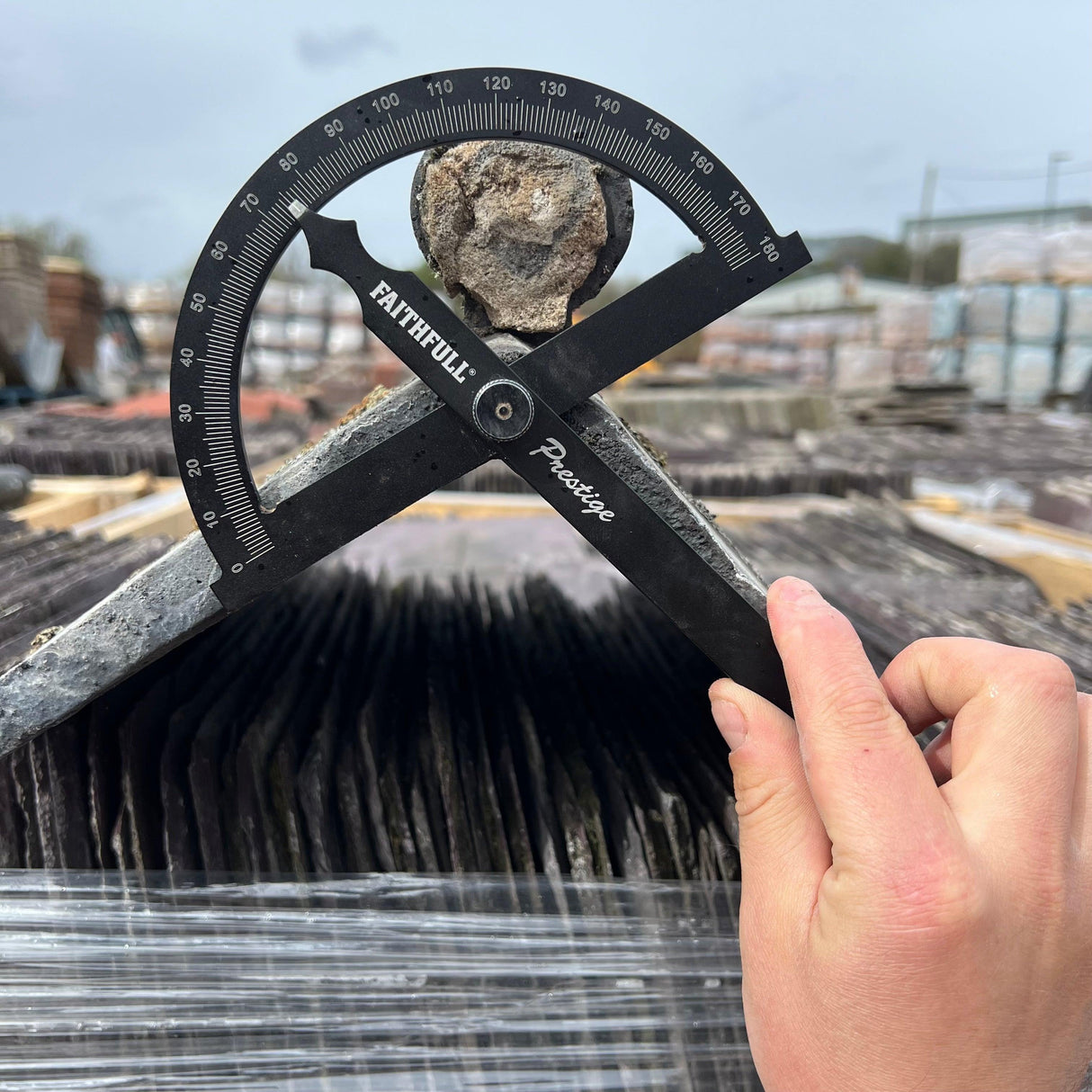 Reclaimed Staffordshire Blue Roll Top Ridge Tiles - 75 Degrees - Reclaimed Brick Company