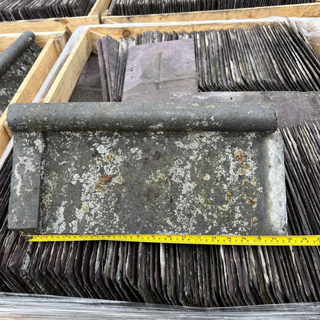 Reclaimed Staffordshire Blue Roll Top Ridge Tiles - 75 Degrees - Reclaimed Brick Company