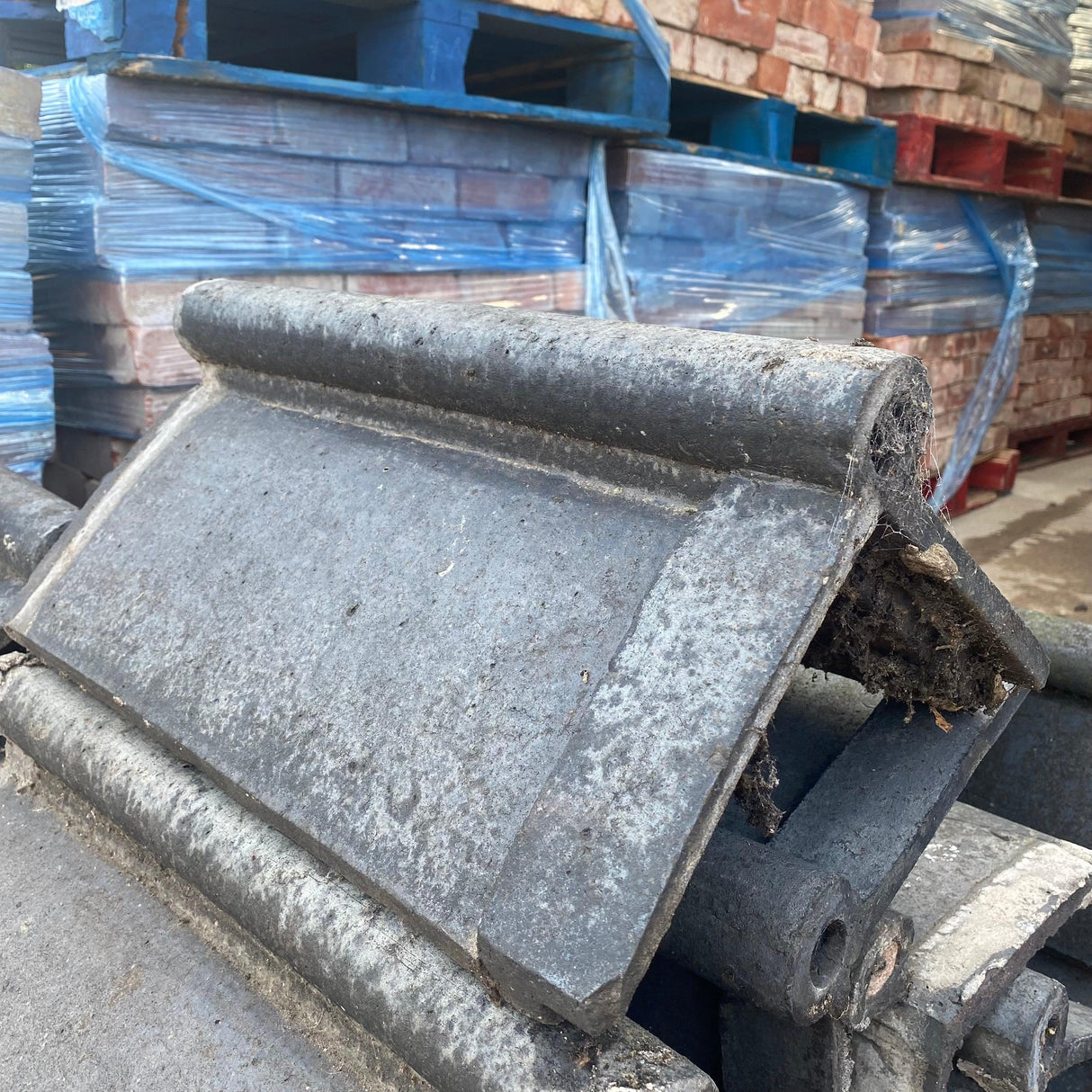 Reclaimed Staffordshire Blue Roll Top Ridge Tiles - (Job Lot) - Reclaimed Brick Company