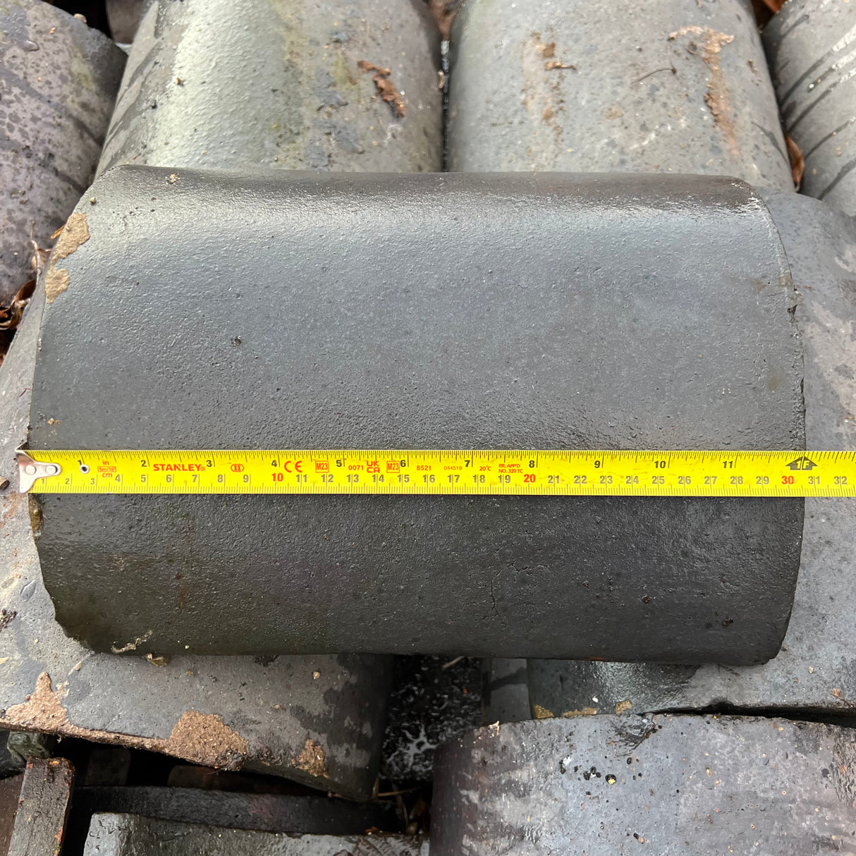 Reclaimed Staffordshire Blue Round Ridge Tile - Job Lot of 90 - Reclaimed Brick Company