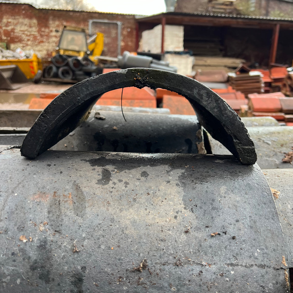 Reclaimed Staffordshire Blue Round Ridge Tile - Job Lot of 90 - Reclaimed Brick Company