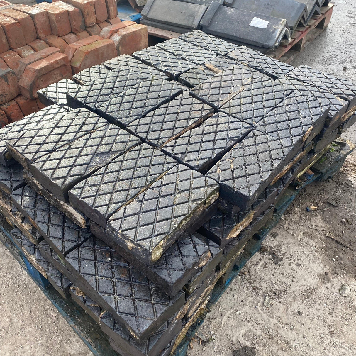 Reclaimed Staffordshire Blue Victorian Diamond Paving Bricks - Pack of 190 - Reclaimed Brick Company