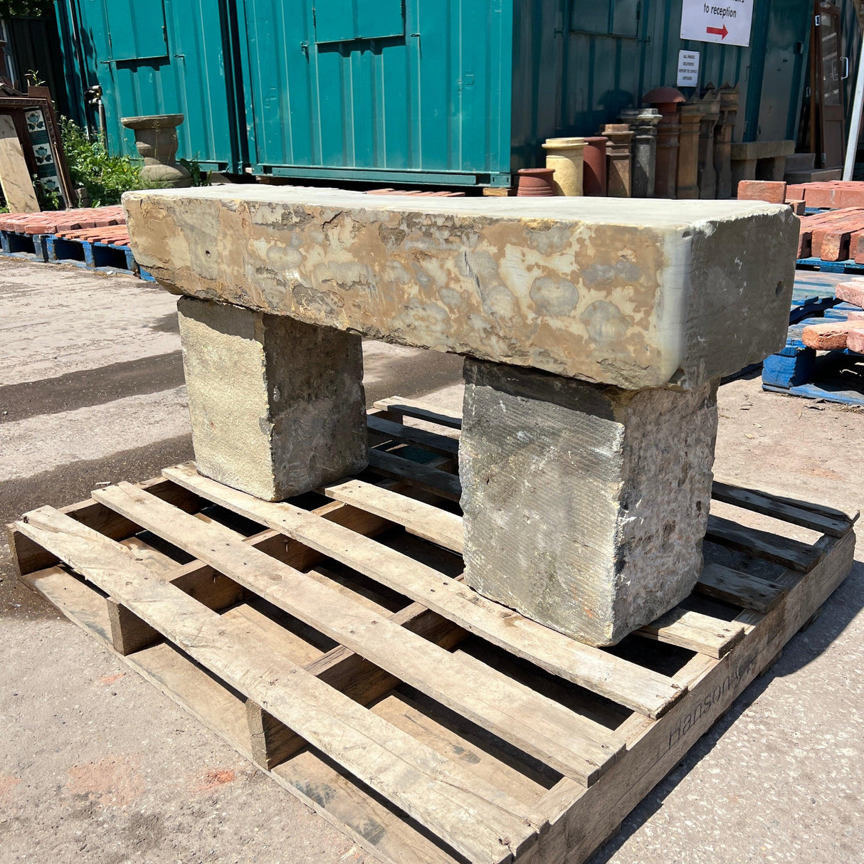 Reclaimed Stone Bench Seat