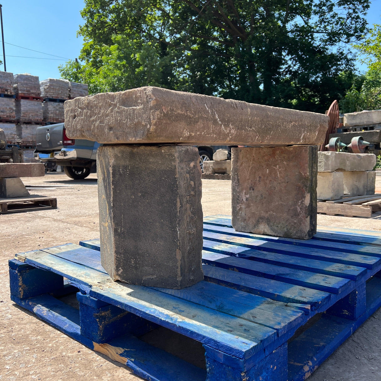Reclaimed Stone Bench Seat