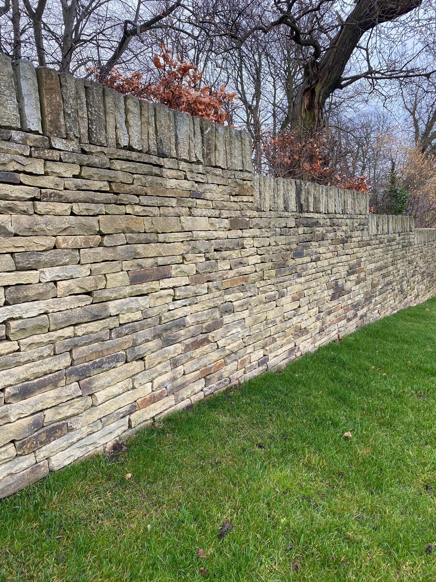 Reclaimed Stone Garden Boundary Wall, Huddersfield - Reclaimed Brick Company