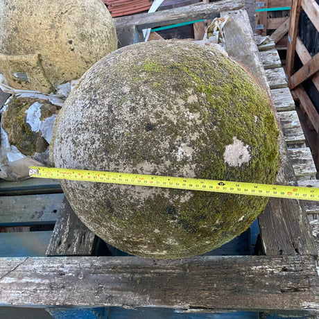 Reclaimed Stone Gate Post Ball Tops - Pair - Reclaimed Brick Company