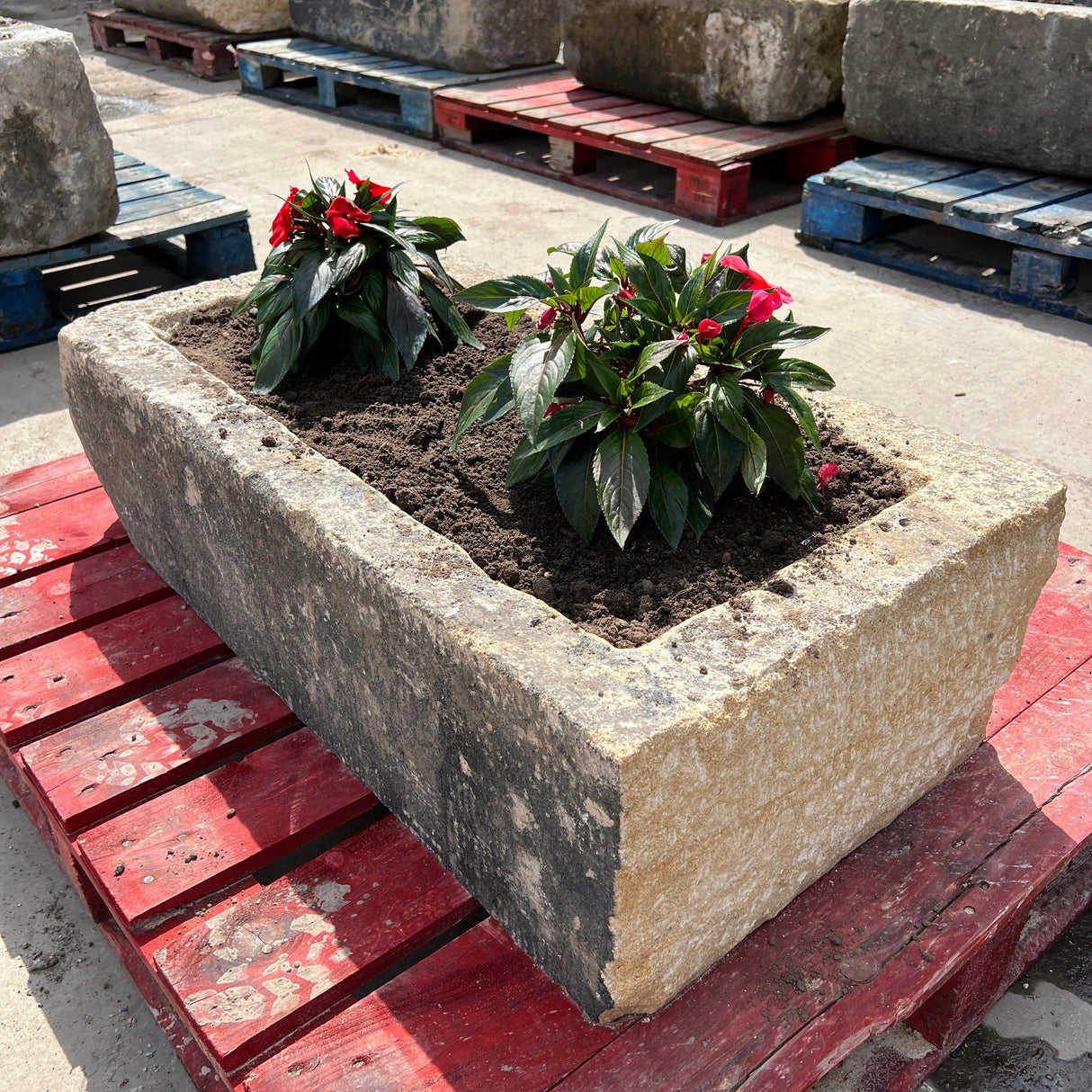Reclaimed Stone Trough / Planter - No.10 - Reclaimed Brick Company