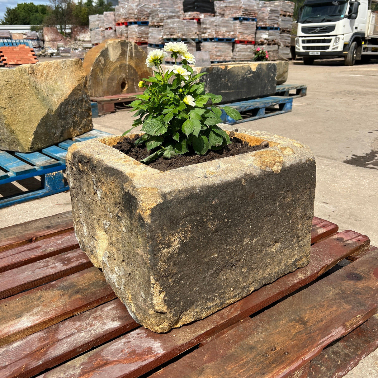 Reclaimed Stone Trough / Planter - No.13 - Reclaimed Brick Company