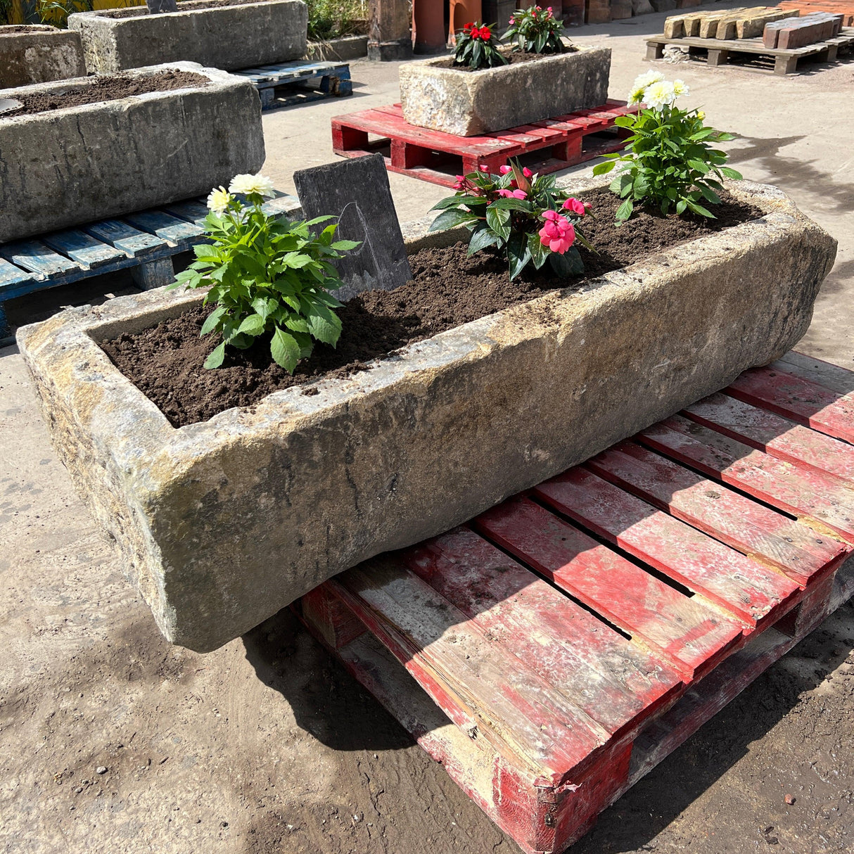 Reclaimed Stone Trough / Planter - No.9 - Reclaimed Brick Company