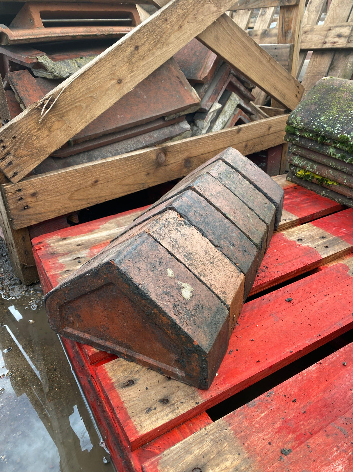 Reclaimed Triangle Wall Coping Bricks - Batch of 59