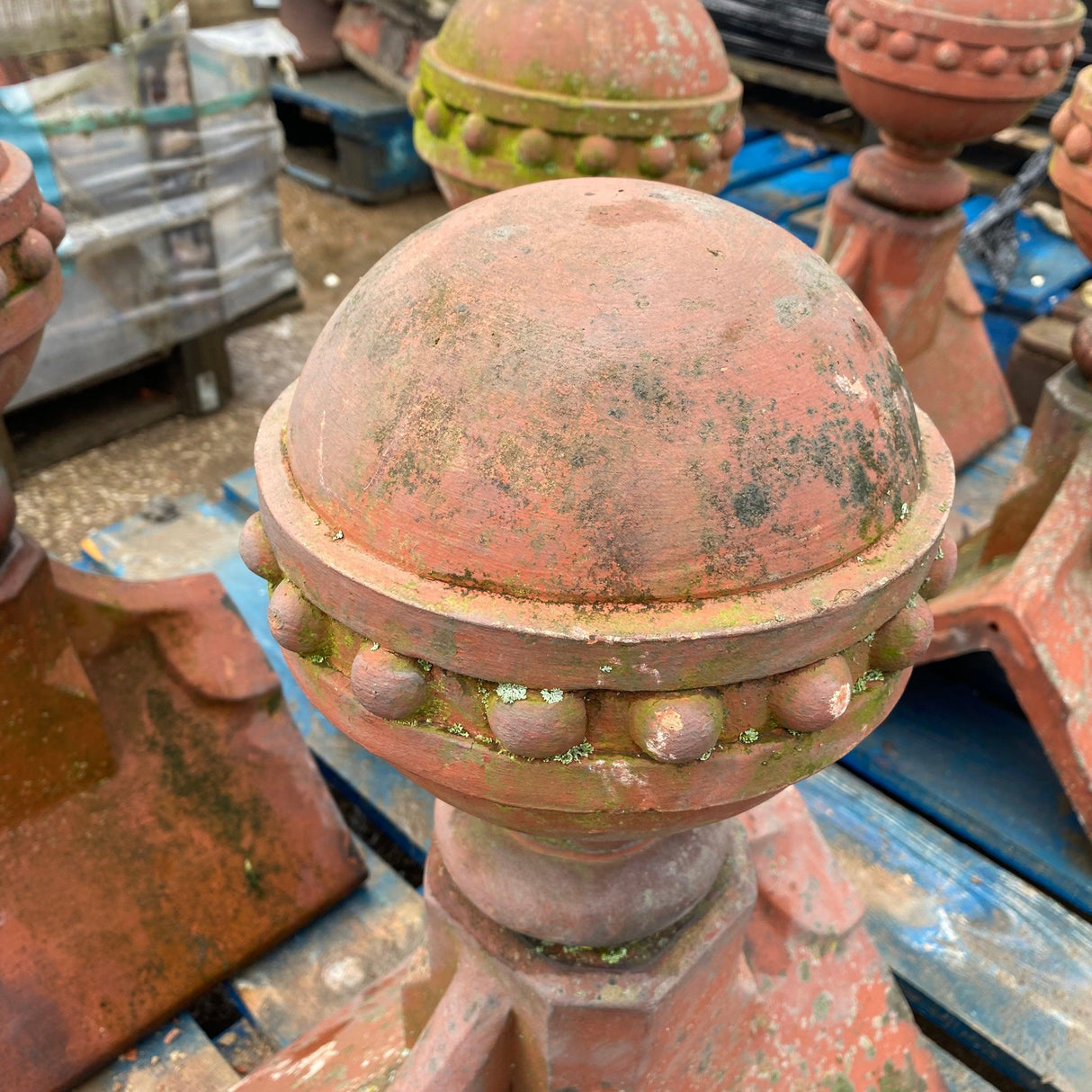 Reclaimed Victorian Clay Ball Top Finials (Set of 5) - Reclaimed Brick Company