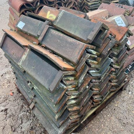 Reclaimed Weathered Red Terracotta Triangle Ridge Tile - Job Lot of 100 - Reclaimed Brick Company