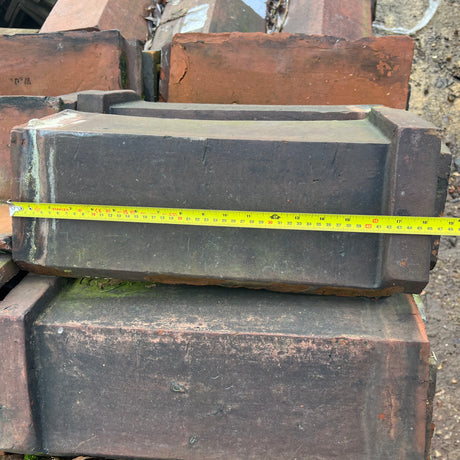 Reclaimed Weathered Red Terracotta Triangle Ridge Tile - Job Lot of 100 - Reclaimed Brick Company