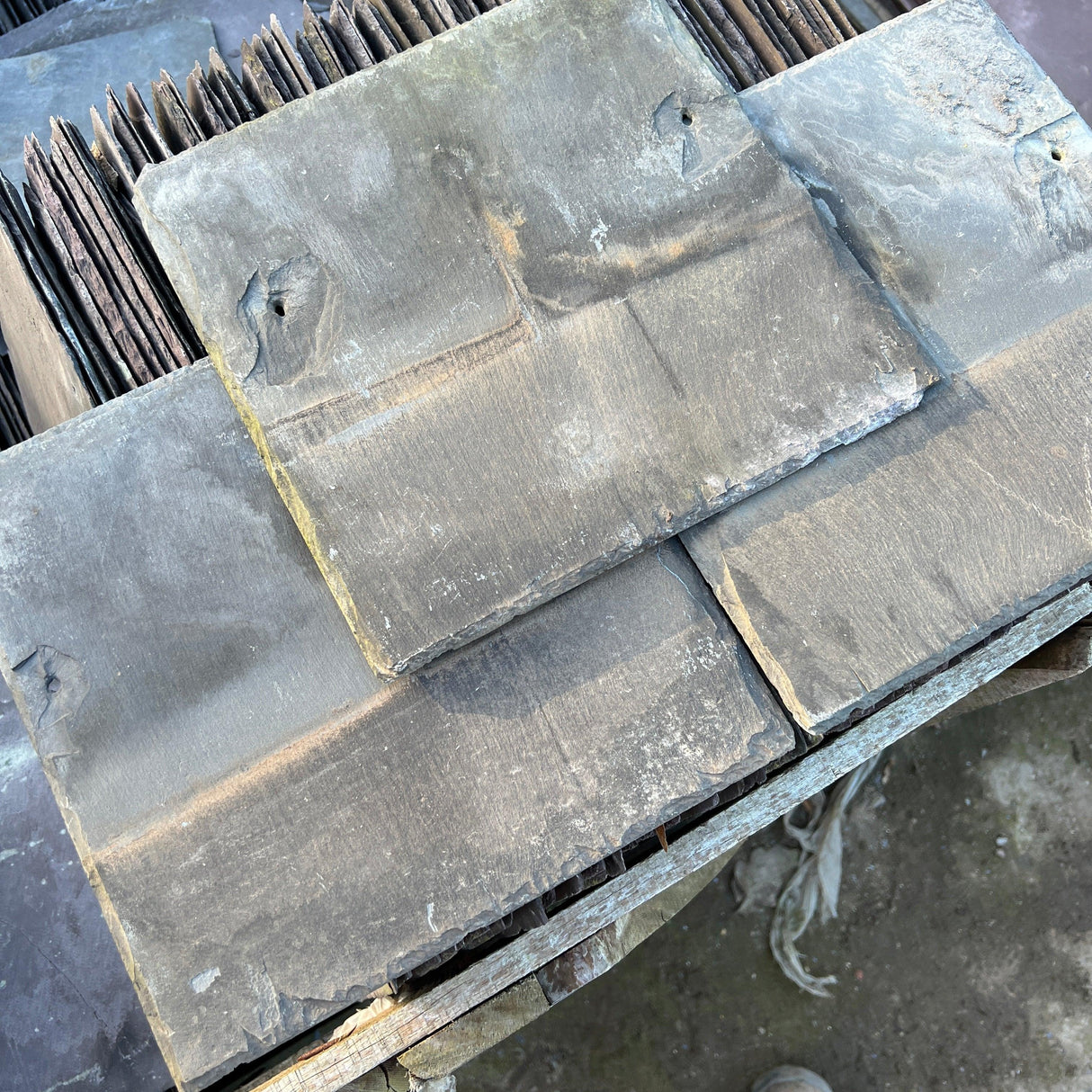 Weathered Welsh Blue 10 inch size Slates - Reclaimed Brick Company