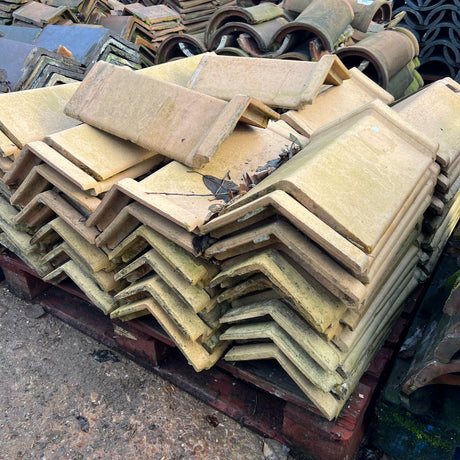 Reclaimed Yellow Buff Triangle Ridge Tile - Job Lot of 70 - Reclaimed Brick Company