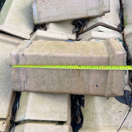 Reclaimed Yellow Buff Triangle Ridge Tile - Job Lot of 70 - Reclaimed Brick Company