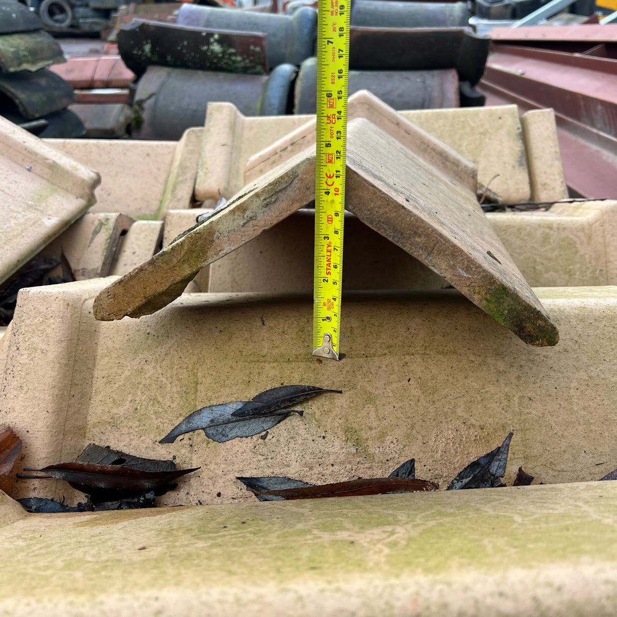 Reclaimed Yellow Buff Triangle Ridge Tile - Job Lot of 70 - Reclaimed Brick Company