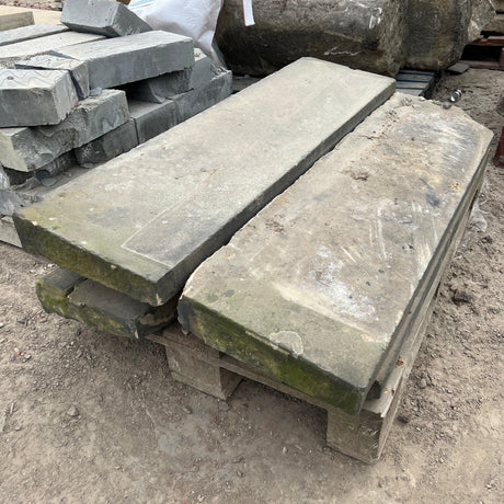 Reclaimed Yorkshire Stone Angled Wall Coping - Batch of 6 Linear Meters - Reclaimed Brick Company