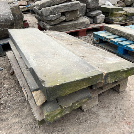 Reclaimed Yorkshire Stone Angled Wall Coping - Batch of 6 Linear Meters - Reclaimed Brick Company