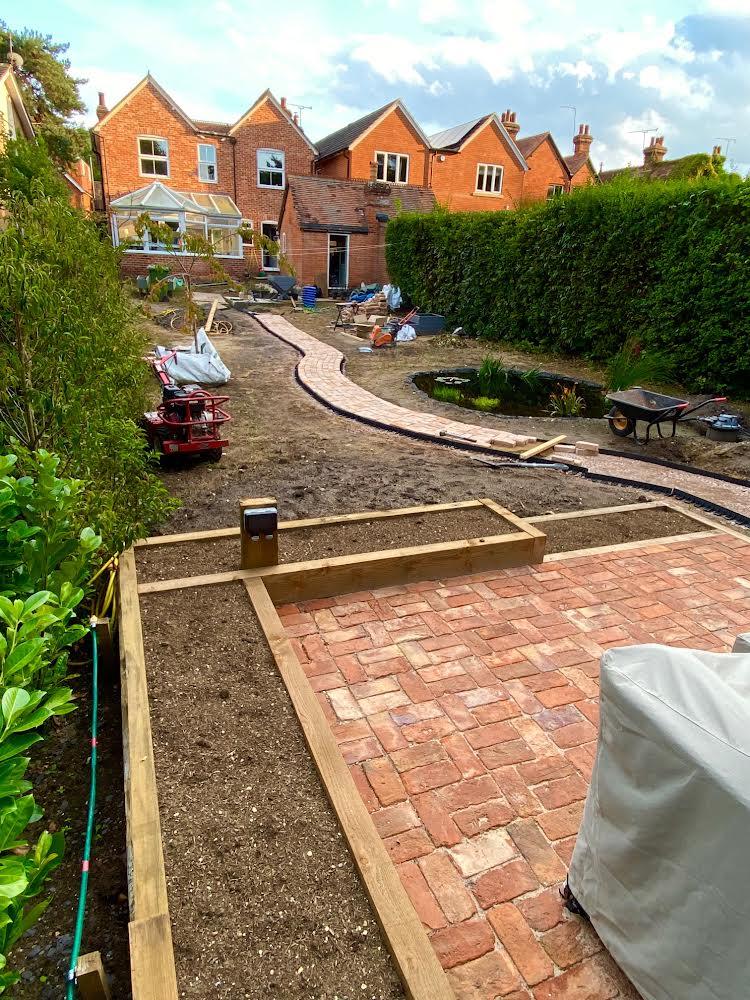 Suntrap City Garden with Victorian Paving Bricks in Central London - Reclaimed Brick Company