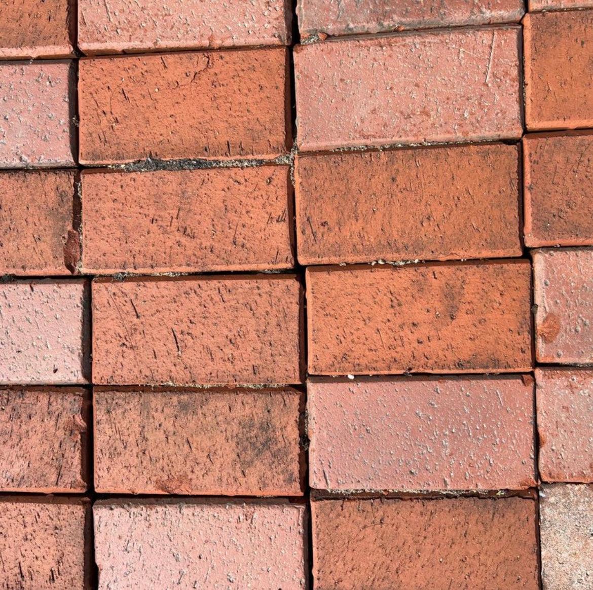 Used Red Clay Block Paving Pavers - 200mm x 100mm - Reclaimed Brick Company