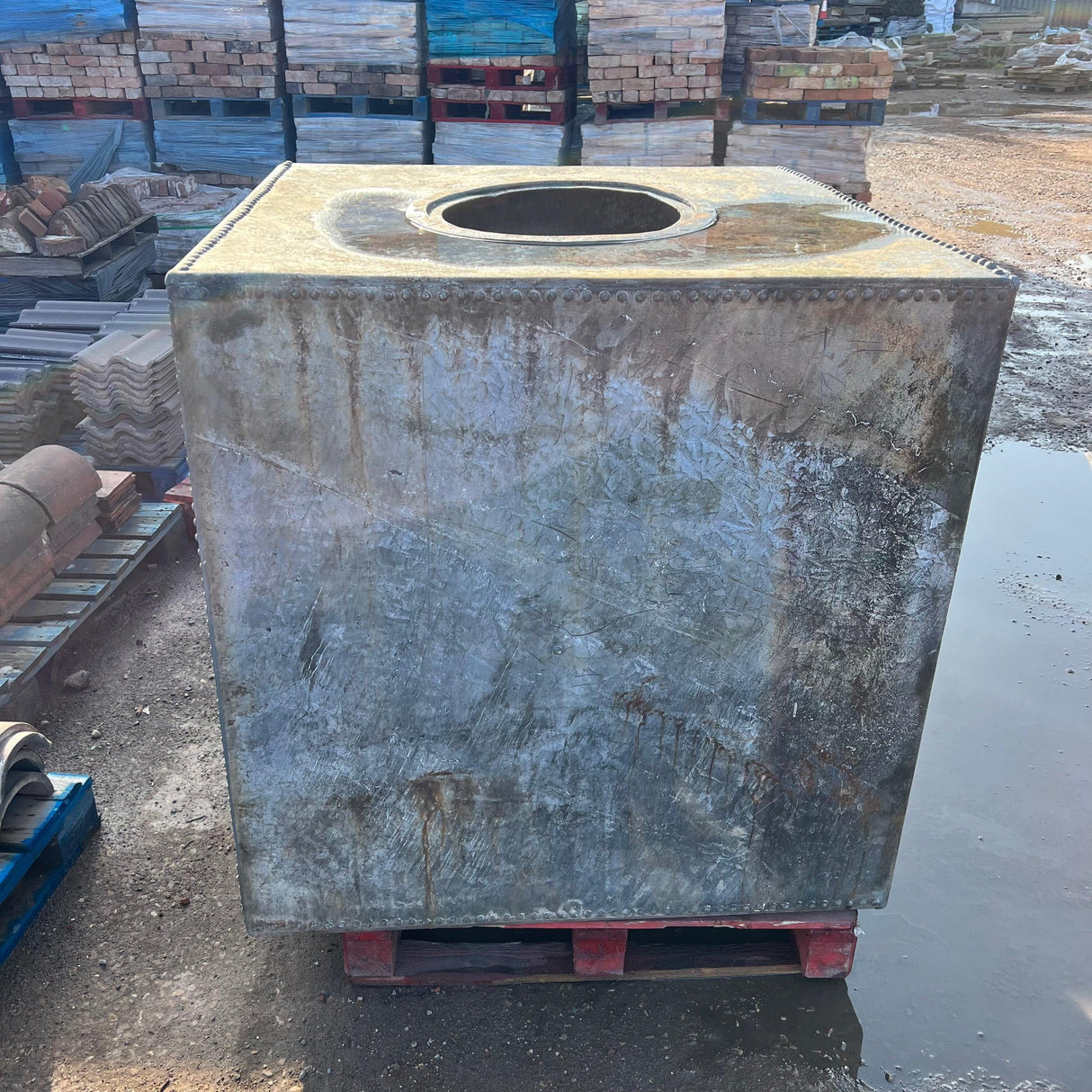 Victorian Galvanised Water Tank / Large Plant Pot - Reclaimed Brick Company