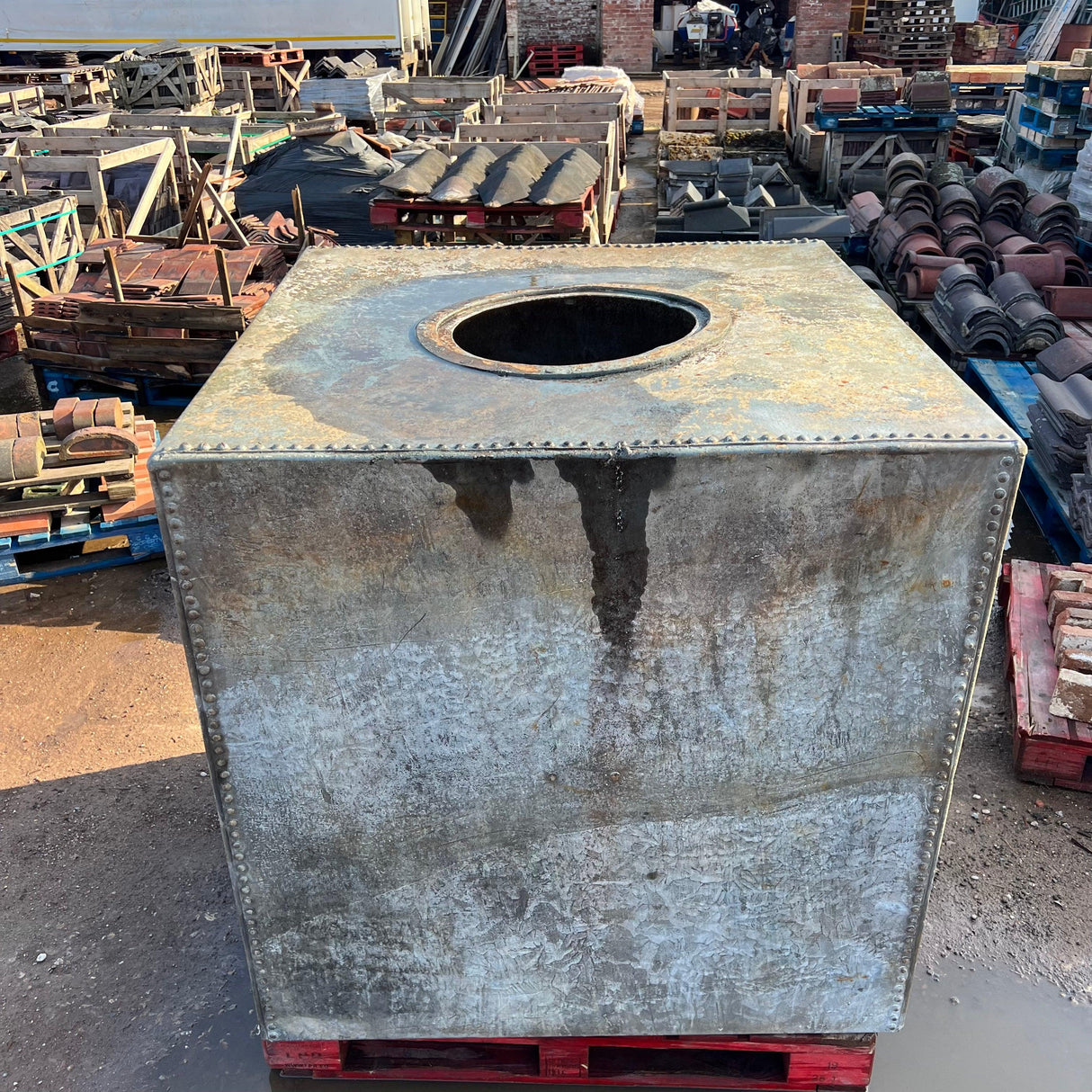 Victorian Galvanised Water Tank / Large Plant Pot - Reclaimed Brick Company