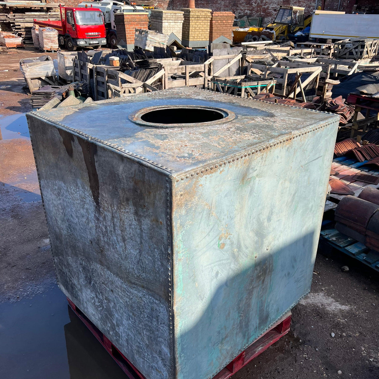 Victorian Galvanised Water Tank / Large Plant Pot - Reclaimed Brick Company