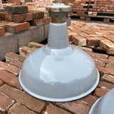 Vintage AEI Grey Enamel Industrial Pendants Lamp - 16” (Pair) - Reclaimed Brick Company