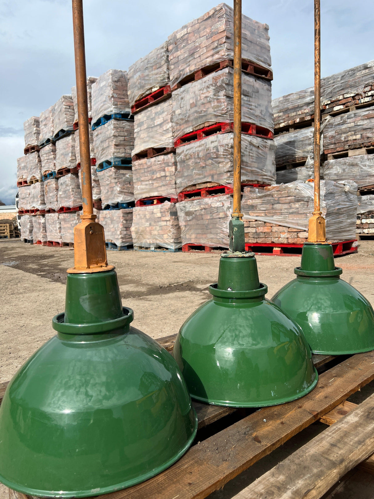 Vintage AEI Lamp and Lighting Co. Green Enamel Industrial Pendants Lamp - 16” - Reclaimed Brick Company