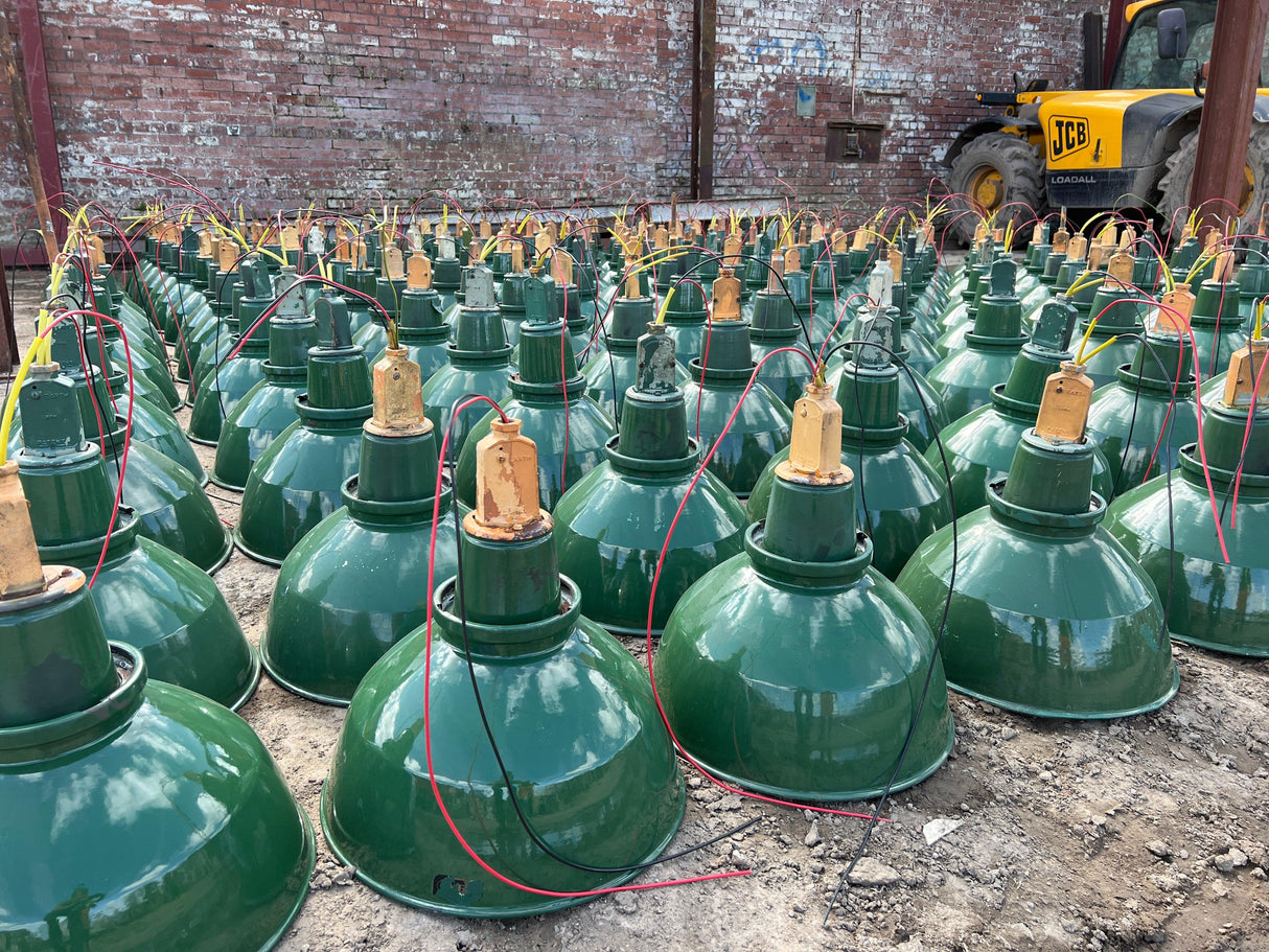 Vintage AEI Lamp and Lighting Co. Green Enamel Industrial Pendants Lamp - 16” - Reclaimed Brick Company