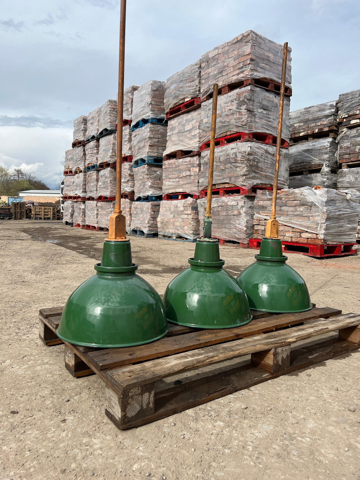 Vintage AEI Lamp and Lighting Co. Green Enamel Industrial Pendants Lamp - 16” - Reclaimed Brick Company